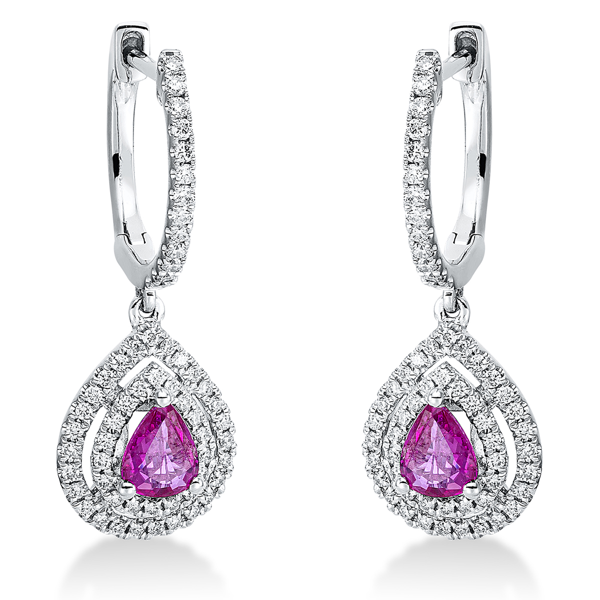 Creolen 3er-Krappe 18 kt WG "Tropfen"